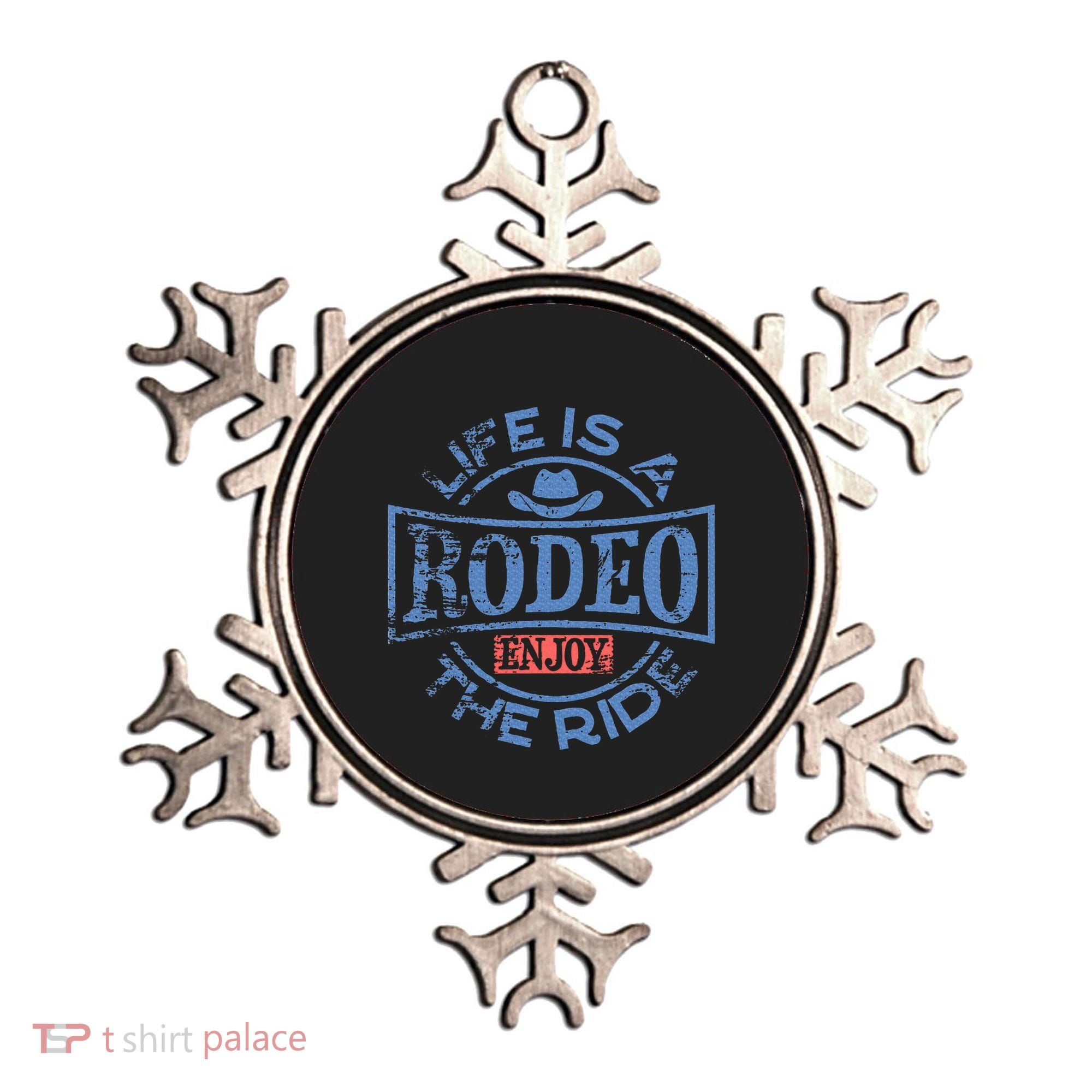 Life Is A Rodeo Bull Fighter Cowboy Longhorn Bull Riding Ornament