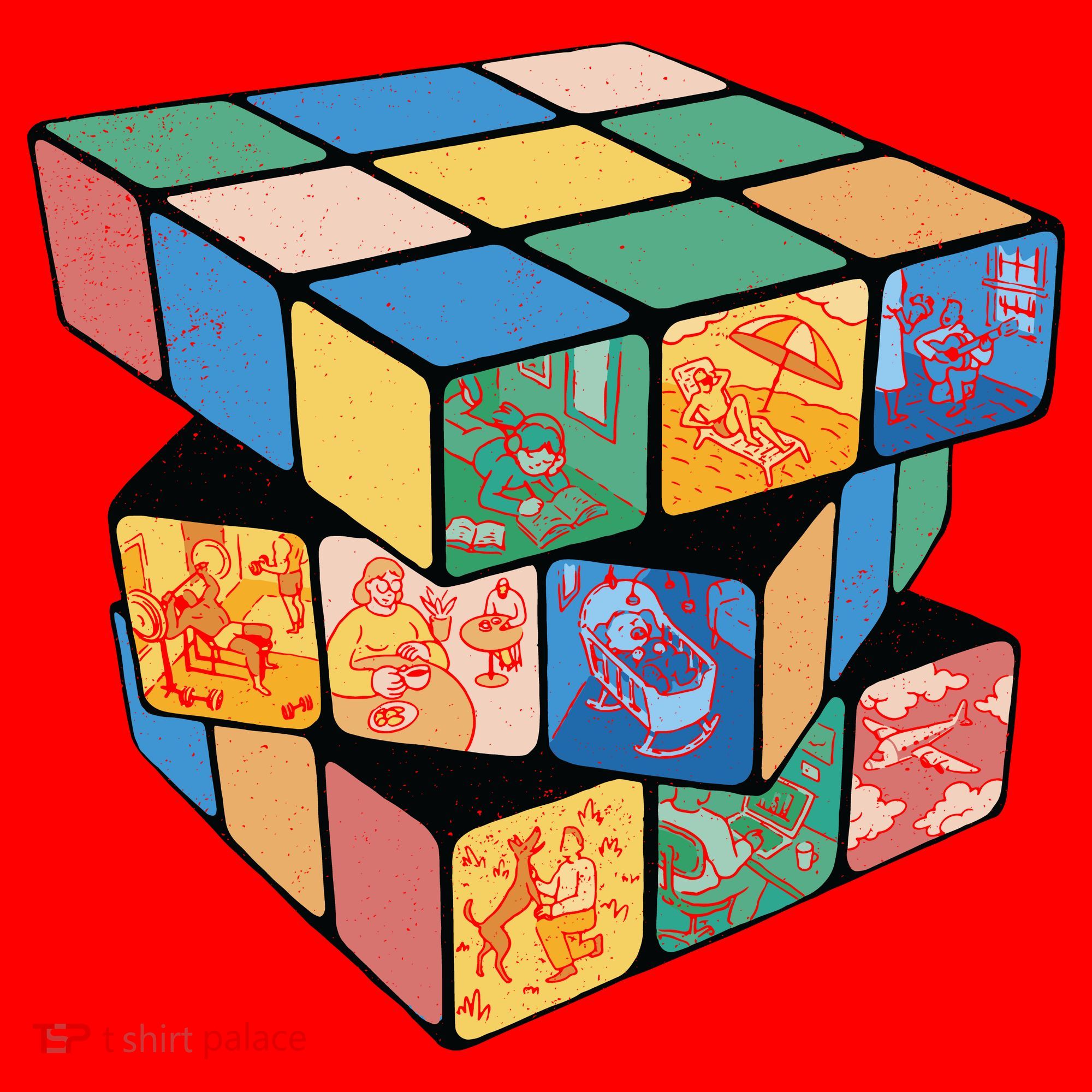 Life In A Playing Cube Santa Hat