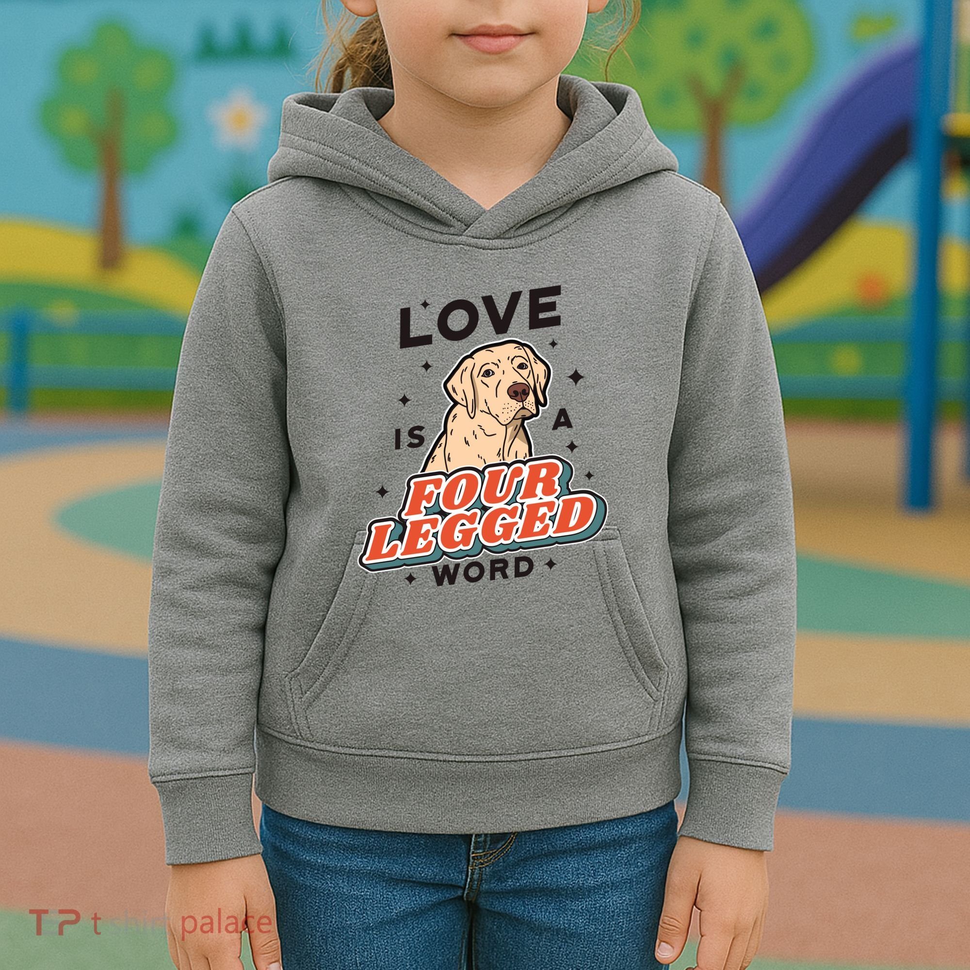 Love Is A Four Legged Word Kids Hoodie