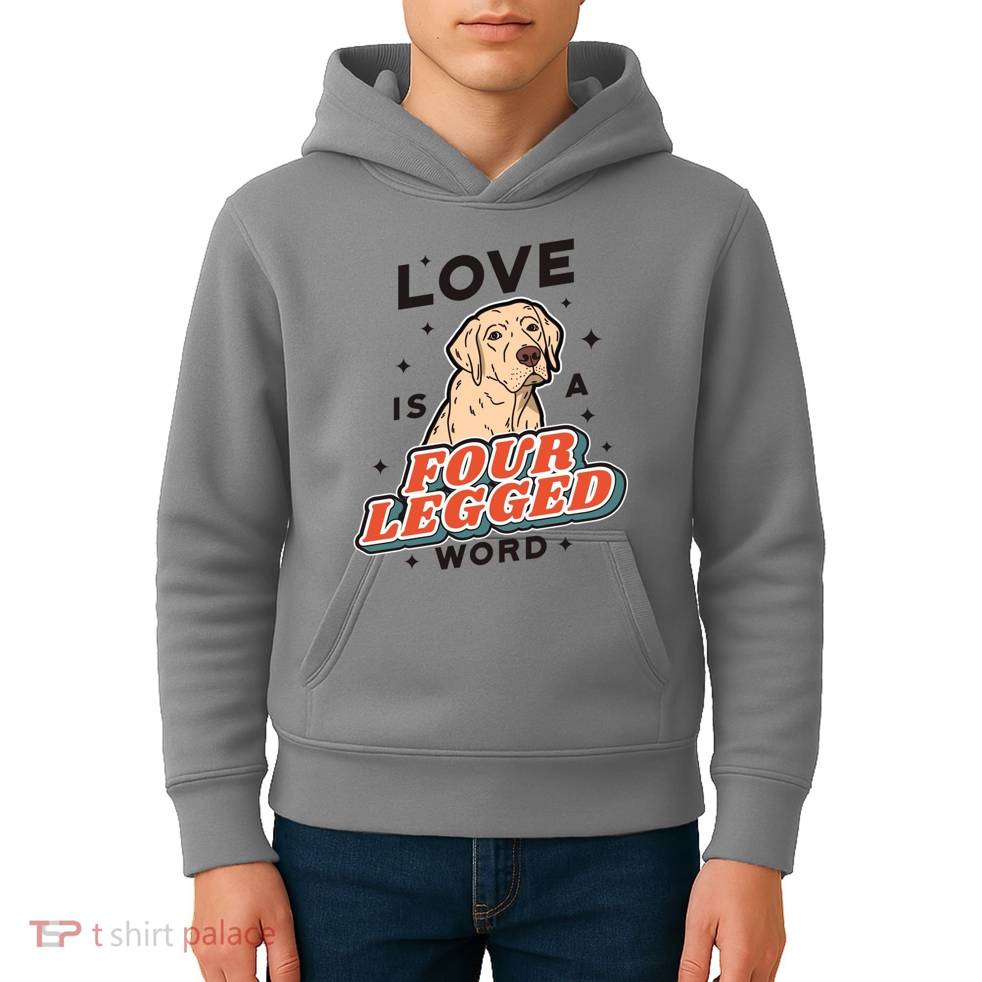 Love Is A Four Legged Word Kids Hoodie