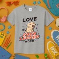 Love Is A Four Legged Word Kids T-Shirt thumb 3