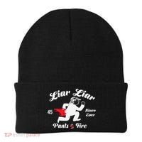 Liar Liar Pants On Fire Anti Trump Beanie thumb 0
