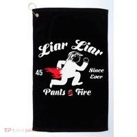 Liar Liar Pants On Fire Anti Trump Golf Towel thumb 0