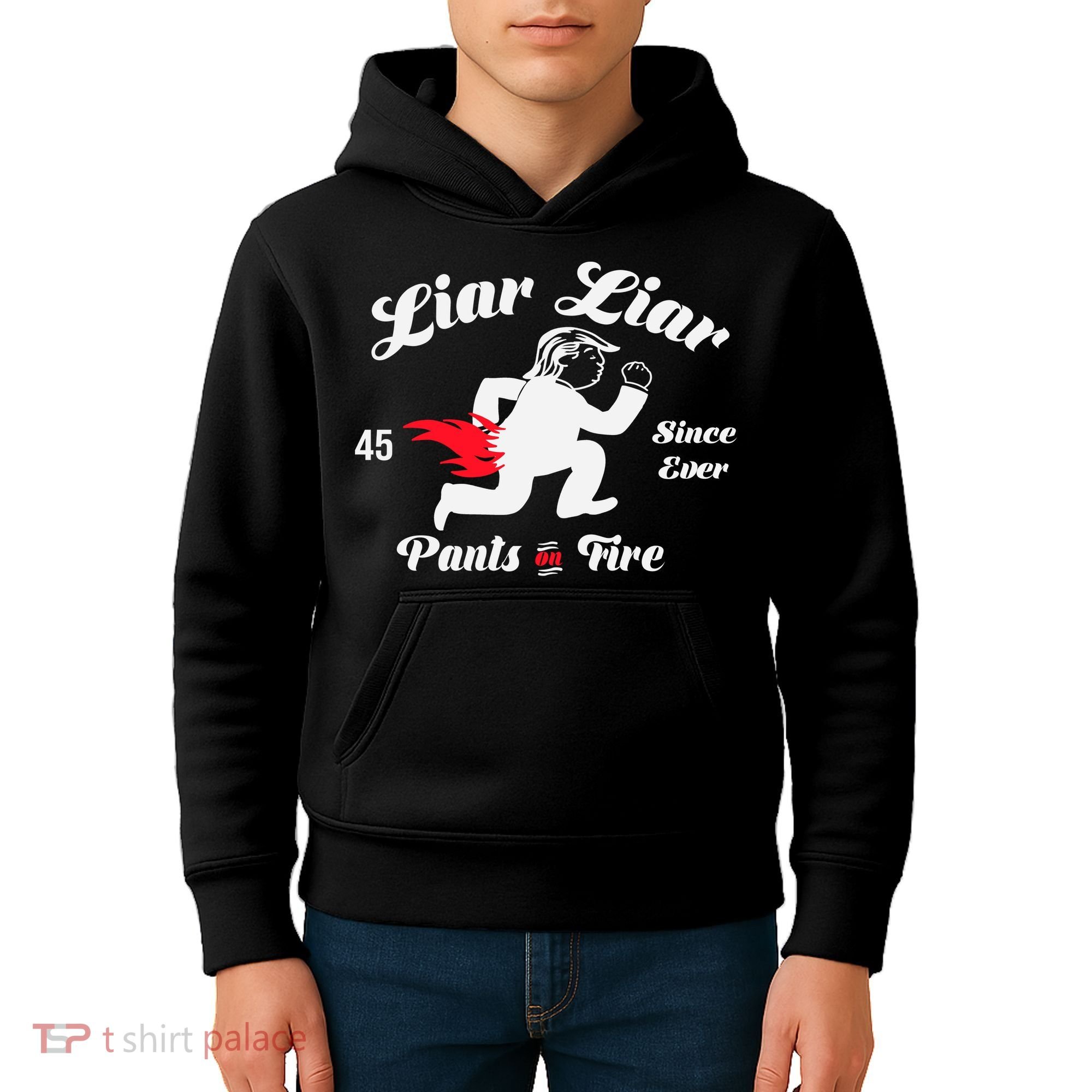 Liar Liar Pants On Fire Anti Trump Kids Hoodie