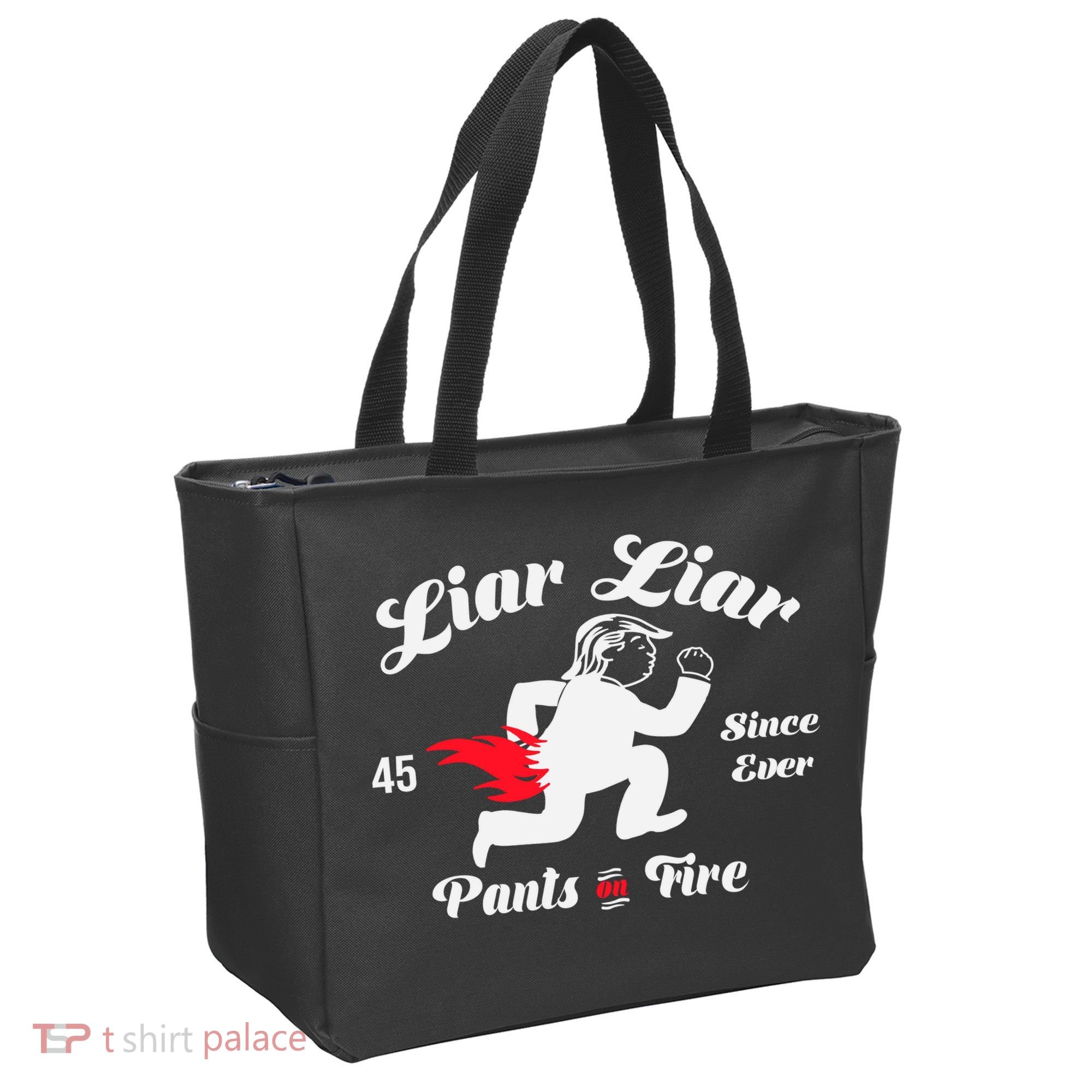 Liar Liar Pants On Fire Anti Trump Tote Bag