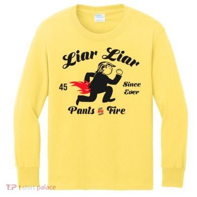 Liar Liar Pants On Fire Anti Trump Kids Long Sleeve Shirt