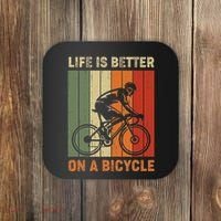 Life Is Better On A Bicycle Cycling Bike Coaster thumb 0