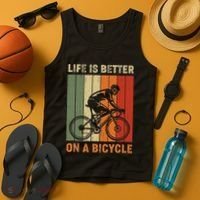 Life Is Better On A Bicycle Cycling Bike Tank Top thumb 4