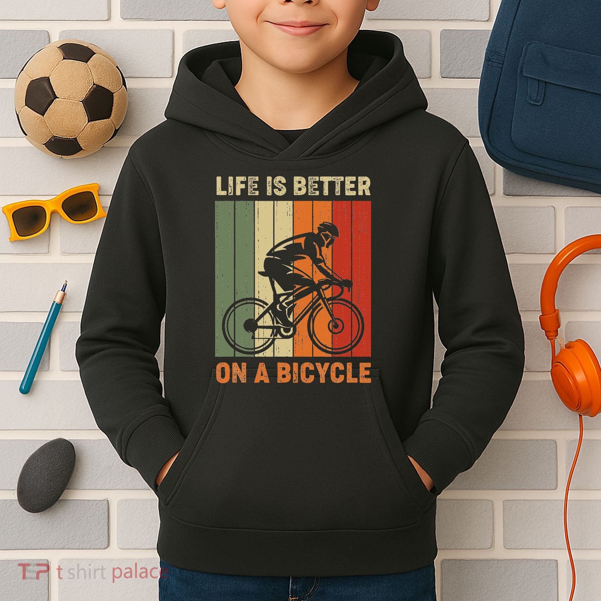 Life Is Better On A Bicycle Cycling Bike Kids Hoodie