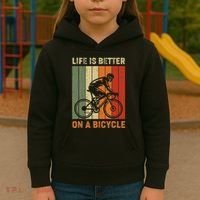 Life Is Better On A Bicycle Cycling Bike Kids Hoodie thumb 3