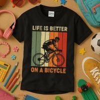 Life Is Better On A Bicycle Cycling Bike Kids T-Shirt thumb 3