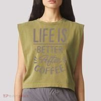 Life Is Better After Coffee Garment-Dyed Women's Muscle Tee thumb 2