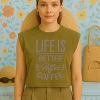 Life Is Better After Coffee Garment-Dyed Women's Muscle Tee thumb 4