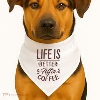 Life Is Better After Coffee USA-Made Doggie Bandana thumb 1