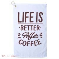 Life Is Better After Coffee Golf Towel thumb 0