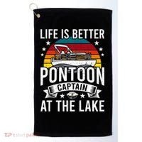 Life Is Better At The Lake Pontoon Boat Pontooning Gift Golf Towel thumb 0