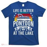 Life Is Better At The Lake Pontoon Boat Pontooning Gift T-Shirt thumb 0