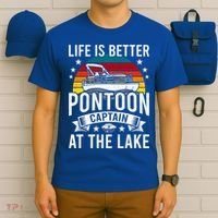 Life Is Better At The Lake Pontoon Boat Pontooning Gift T-Shirt thumb 6