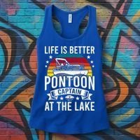 Life Is Better At The Lake Pontoon Boat Pontooning Gift Women's Tank Top thumb 3