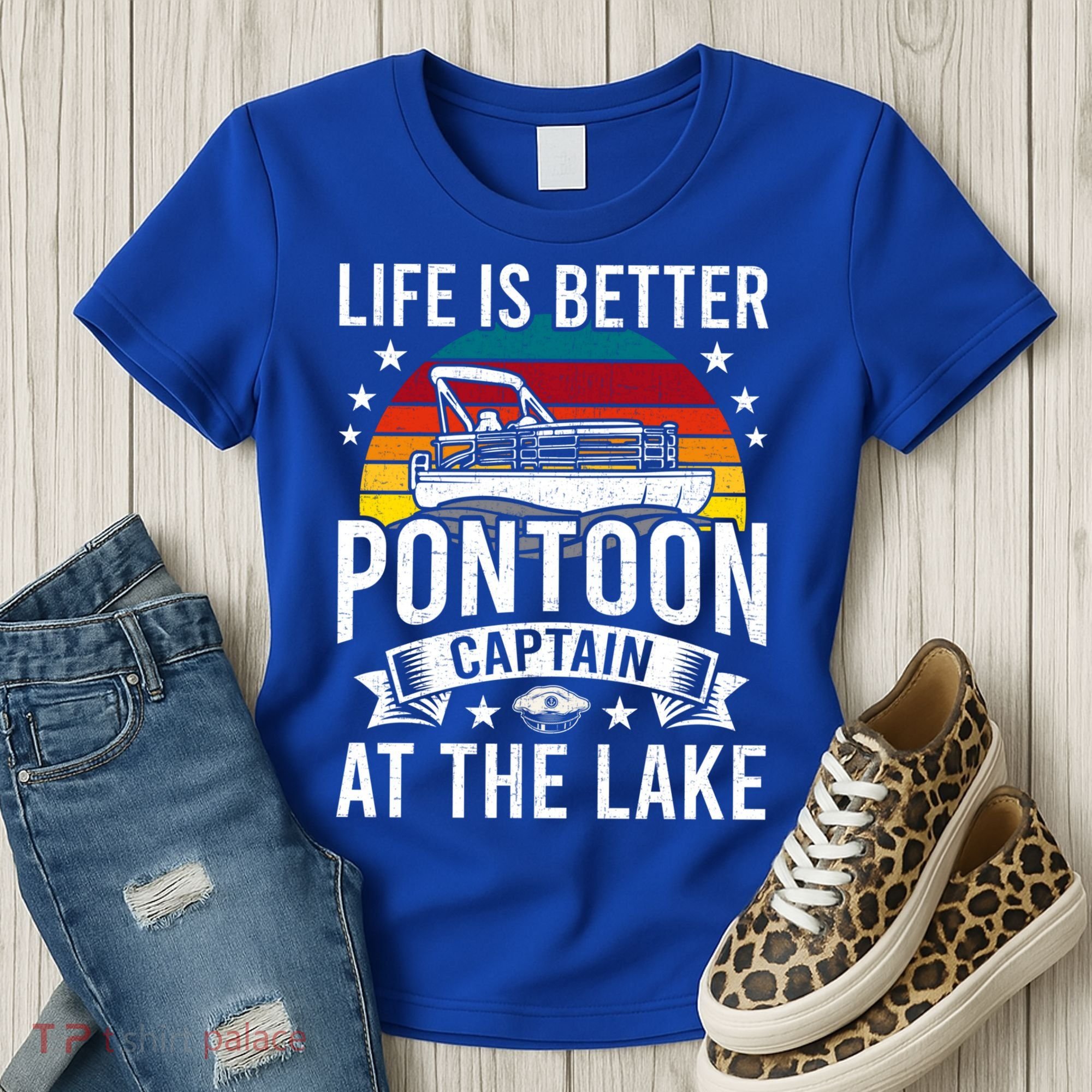 Life Is Better At The Lake Pontoon Boat Pontooning Gift Women's T-Shirt