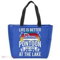 Life Is Better At The Lake Pontoon Boat Pontooning Gift Tote Bag thumb 0