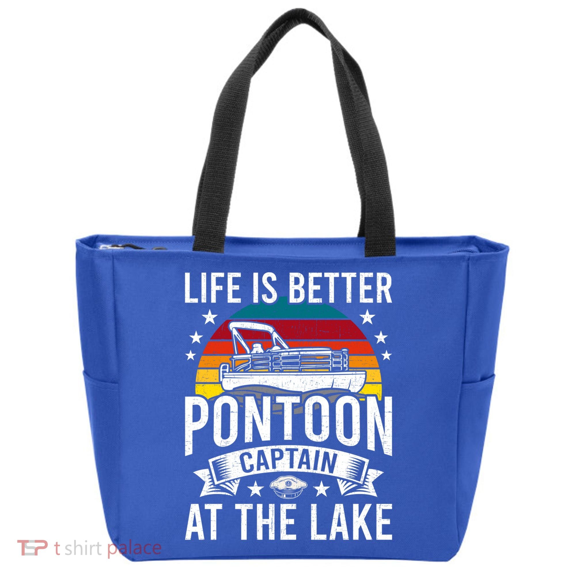 Life Is Better At The Lake Pontoon Boat Pontooning Gift Tote Bag