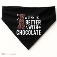 Life Is Better Chocolate Labrador Owner Chocolate Lab Lover USA-Made Doggie Bandana thumb 0