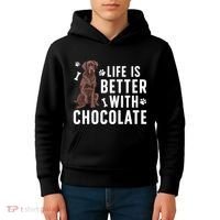 Life Is Better Chocolate Labrador Owner Chocolate Lab Lover Kids Hoodie thumb 4