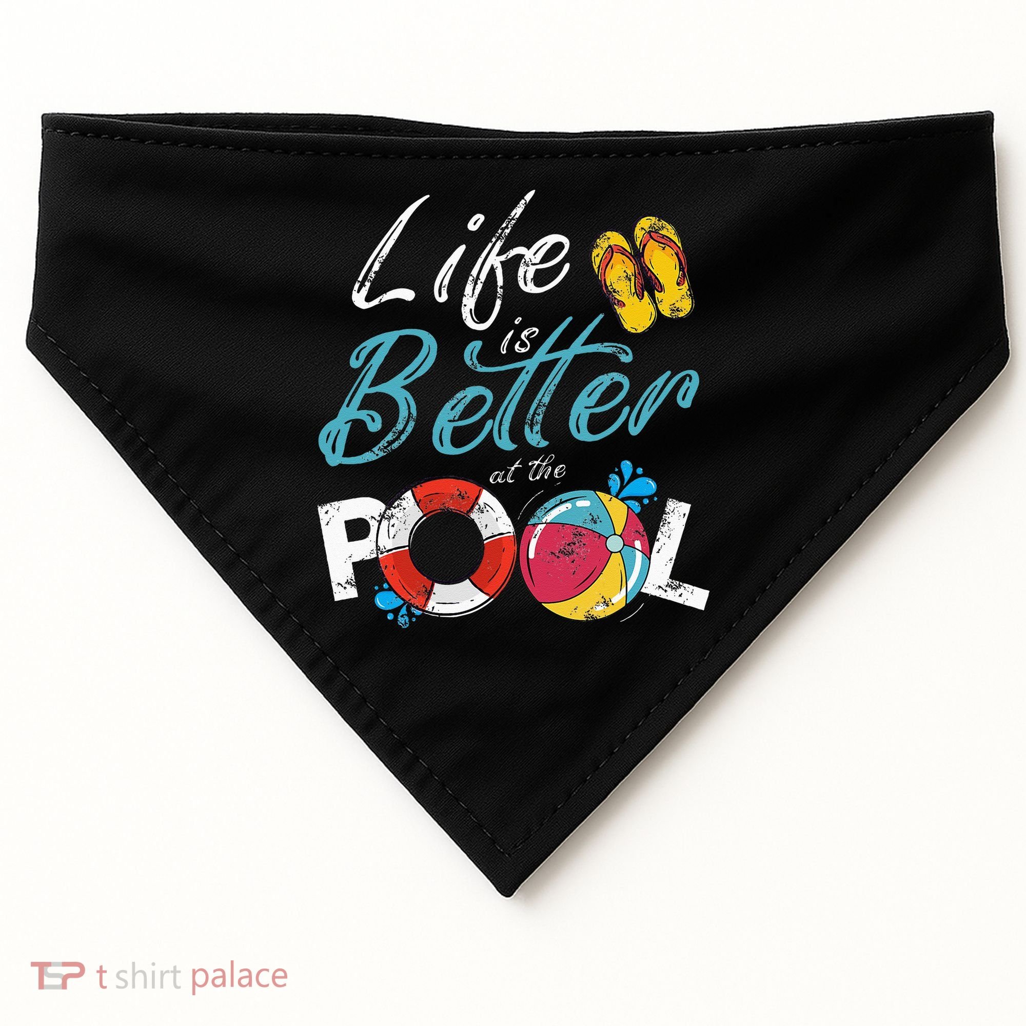 Life is better at the Pool Vacation USA-Made Doggie Bandana