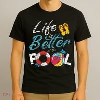 Life is better at the Pool Vacation T-Shirt thumb 3