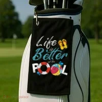Life is better at the Pool Vacation Golf Towel thumb 2
