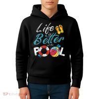 Life is better at the Pool Vacation Kids Hoodie thumb 4