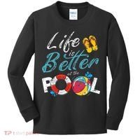 Life is better at the Pool Vacation Kids Long Sleeve Shirt thumb 0