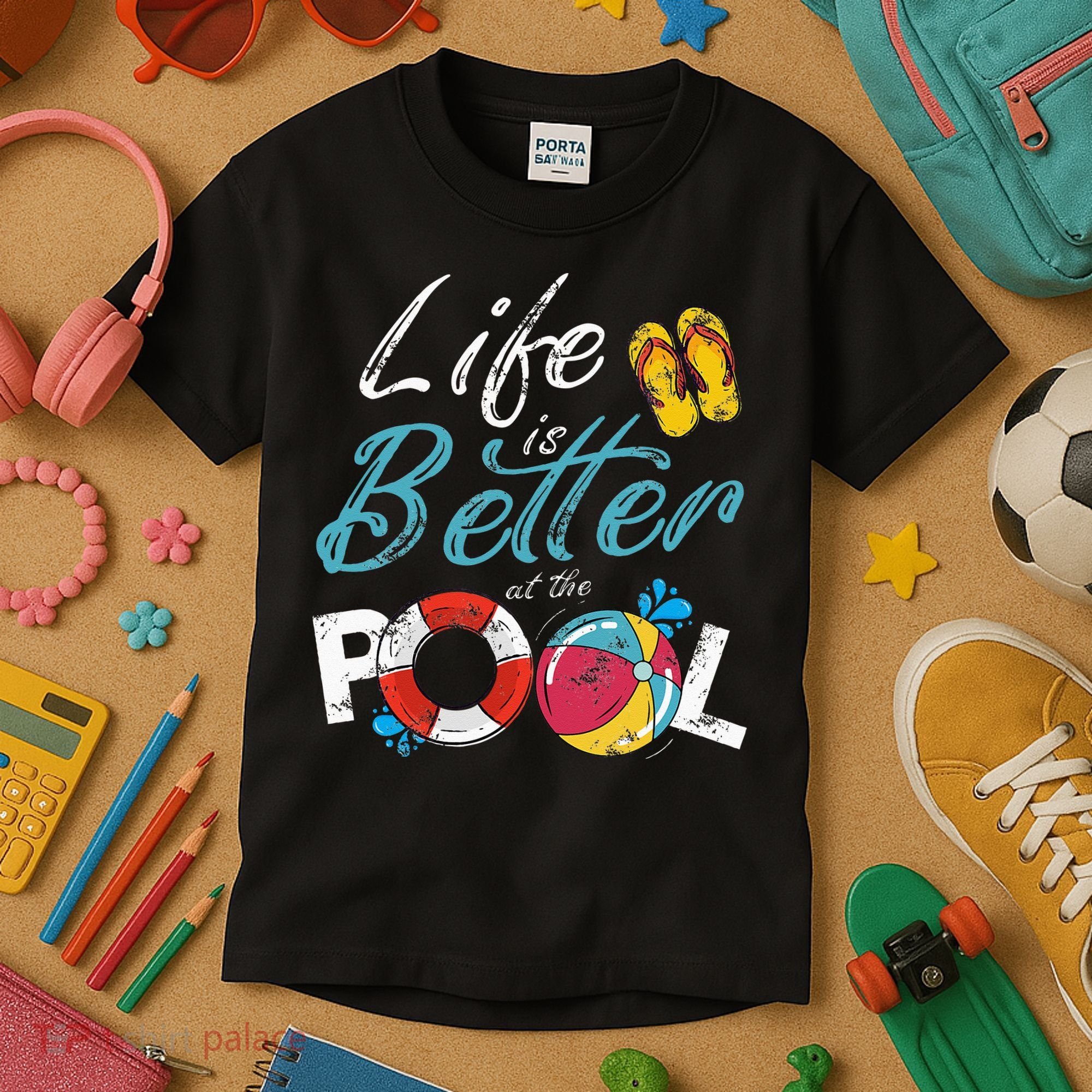 Life is better at the Pool Vacation Kids T-Shirt