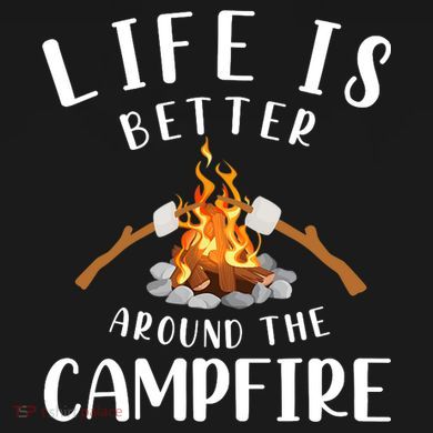 Life Is Better Around The Campfire Camping Accessories Gear USA-Made Doggie Bandana
