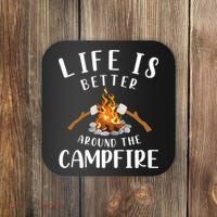 Life Is Better Around The Campfire Camping Accessories Gear Coaster thumb 0