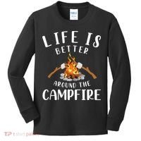 Life Is Better Around The Campfire Camping Accessories Gear Kids Long Sleeve Shirt thumb 0