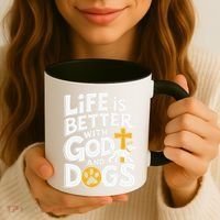 Life Is Better With God And Dogs Coffee Mug thumb 3