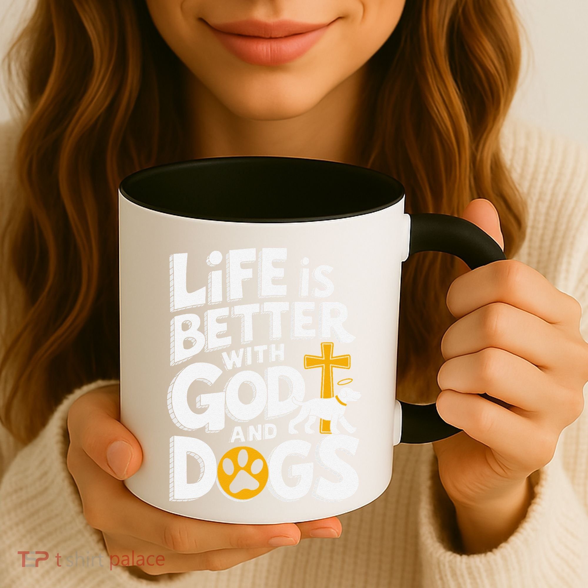 Life Is Better With God And Dogs Coffee Mug