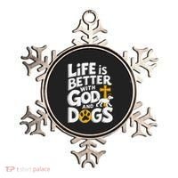 Life Is Better With God And Dogs Ornament thumb 0