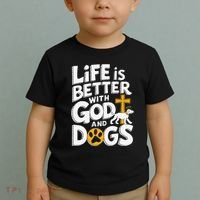 Life Is Better With God And Dogs Toddler T-Shirt thumb 2