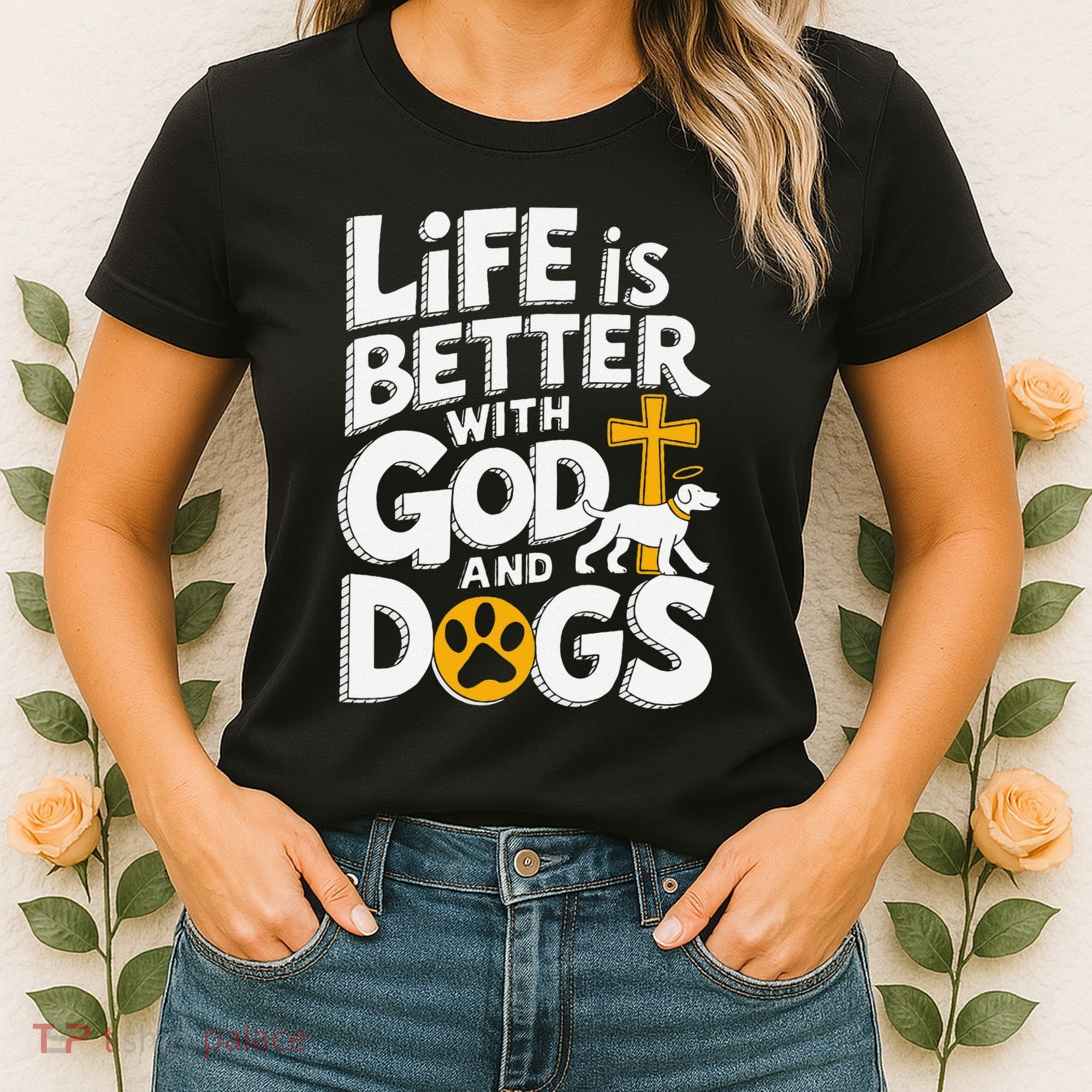 Life Is Better With God And Dogs Women's T-Shirt