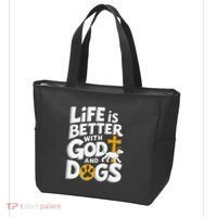 Life Is Better With God And Dogs Tote Bag thumb 3