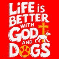 Life Is Better With God And Dogs Santa Hat thumb 1