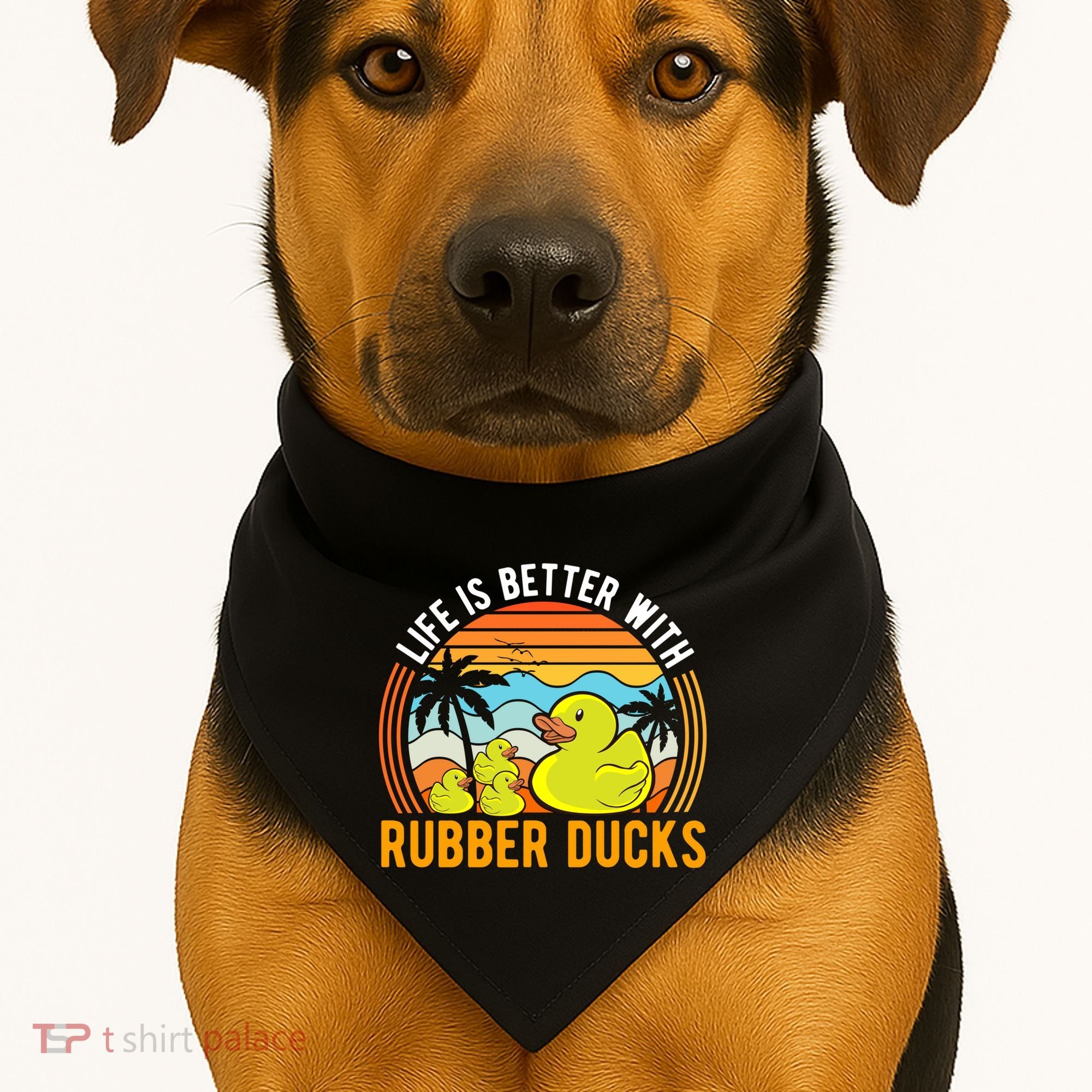 Life Is Better With Rubber Ducks Rubber Duck Gift USA-Made Doggie Bandana