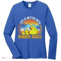 Life Is Better With Rubber Ducks Rubber Duck Gift Women's Long Sleeve Shirt thumb 0