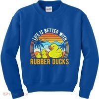 Life Is Better With Rubber Ducks Rubber Duck Gift Kids Sweatshirt thumb 0