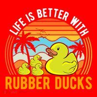 Life Is Better With Rubber Ducks Rubber Duck Gift Santa Hat thumb 1