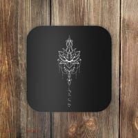 Let It Be Lotus Flower Mandala Boho Meditation Yoga Women Coaster thumb 0