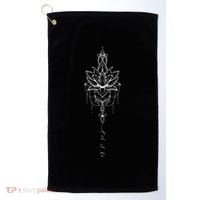 Let It Be Lotus Flower Mandala Boho Meditation Yoga Women Golf Towel thumb 0